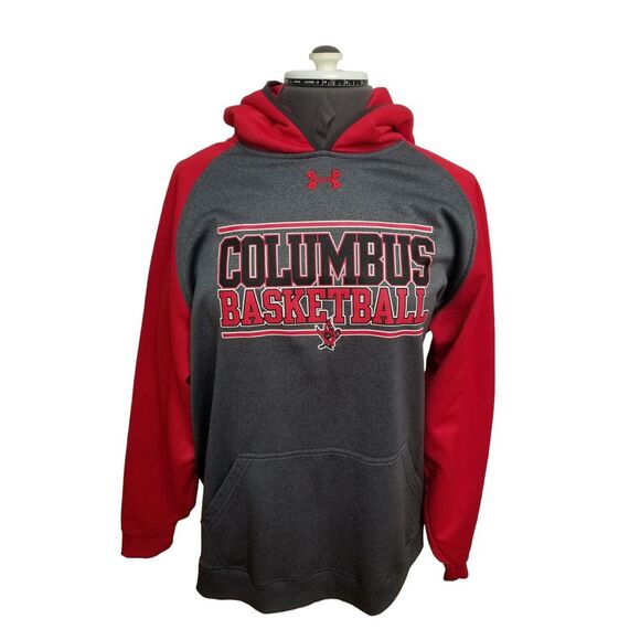 Under Armour Columbus Basketball Pullover Men's Jacket Red‎ gray Size XL - Picture 1 of 7